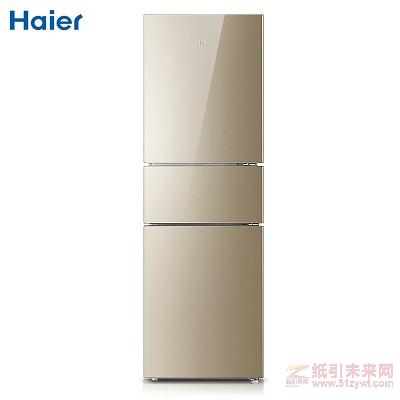 海爾（Haier）BCD-216WMPT 三門冰箱 216升容量 定頻 二級能效 風冷 電腦控溫 一年保修